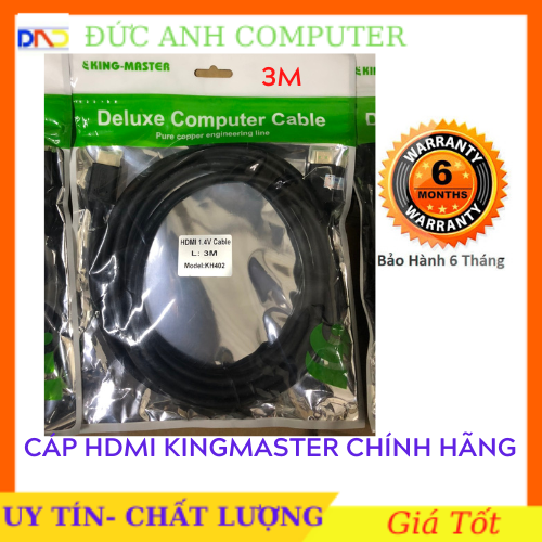 Cáp HDMI to HDMI Kingmaster 3M KH402 - hãng phân phối bảo hành 6 tháng - 1 đổi 1 cam kết sản phẩm đúng mô tả chất lượng đảm bảo
