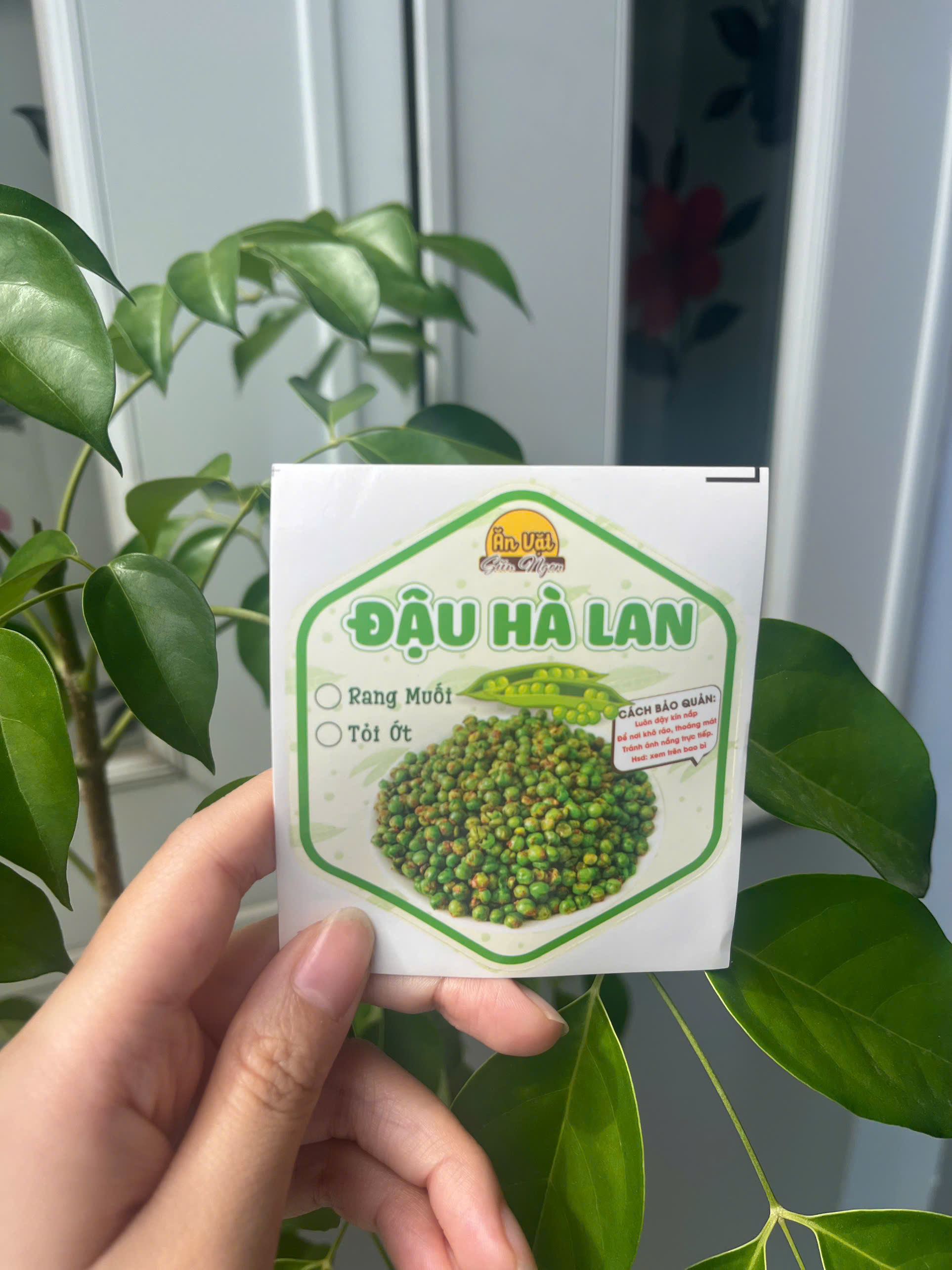 55 tem dán "Đậu Hà Lan" - Lục giác 7x8cm
