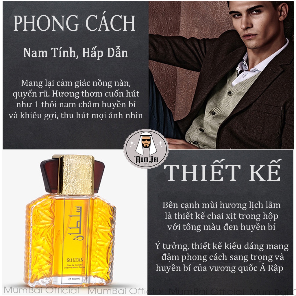 Nước Hoa Nam Dubai SULTAN Gold 100ml