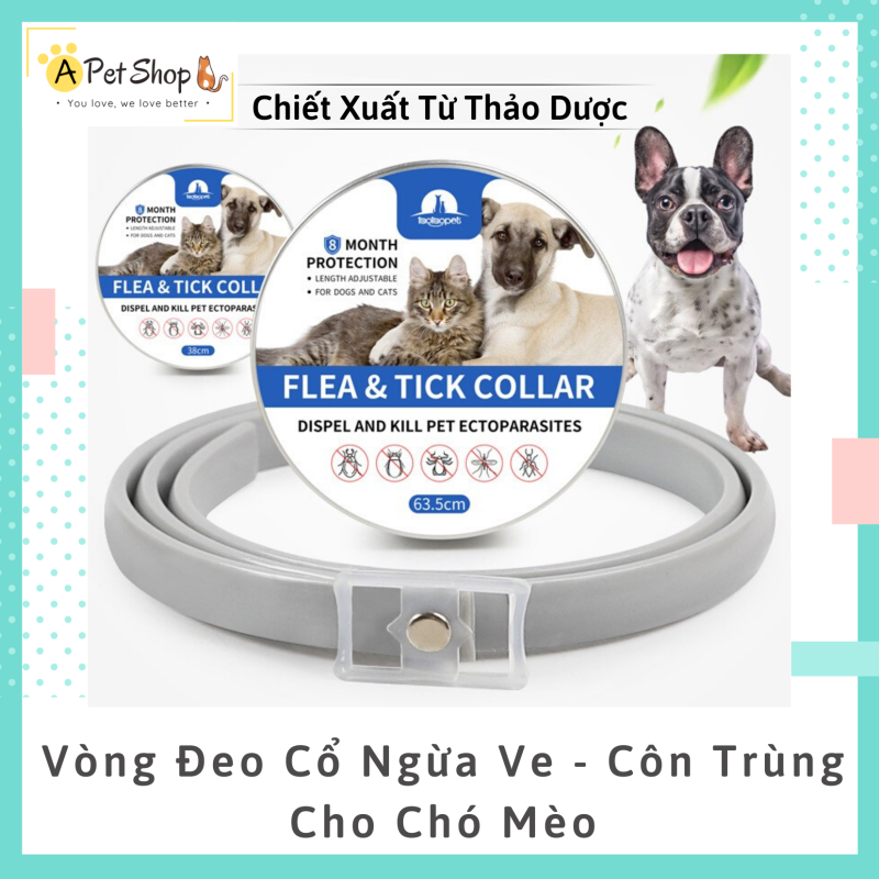 Vòng Cổ Ngừa Ve Bọ Chét Côn Trùng Cho Chó Mèo Chiết Xuất Thảo Dược - A Pet Shop