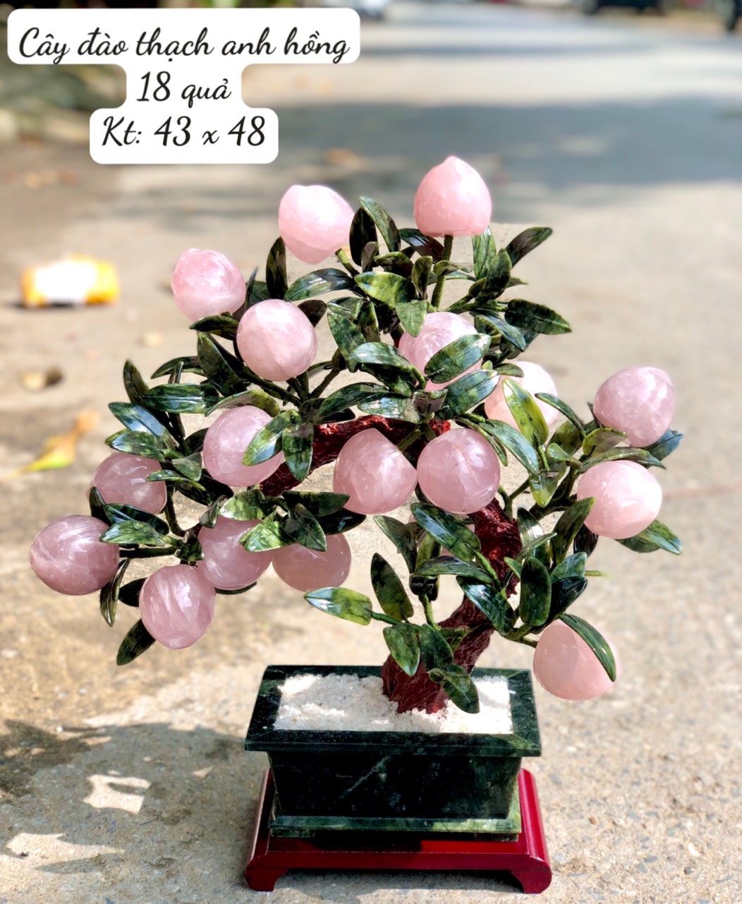 cây đào thạch anh hồng 18 quả