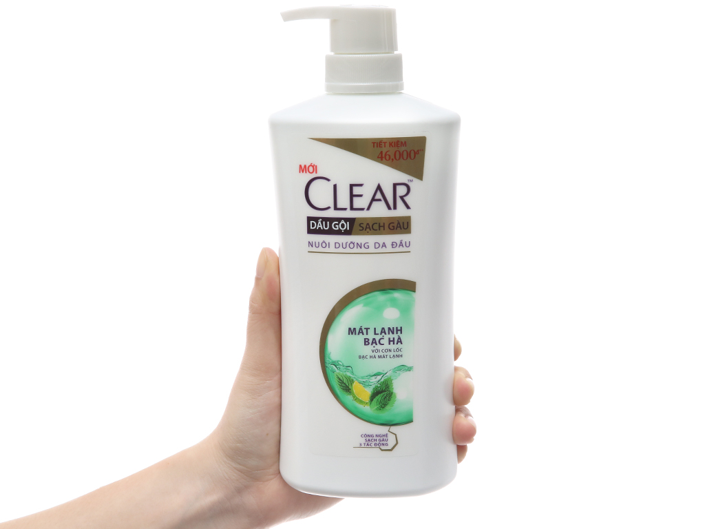 Dầu gội sạch gàu Clear mát lạnh bạc hà 630g
