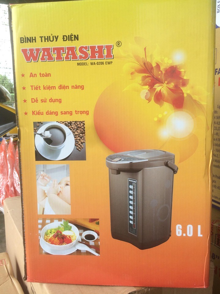 BÌNH THỦY ĐIỆN WATASHI 6.0 LÍT CÔNG SUẤT 800W