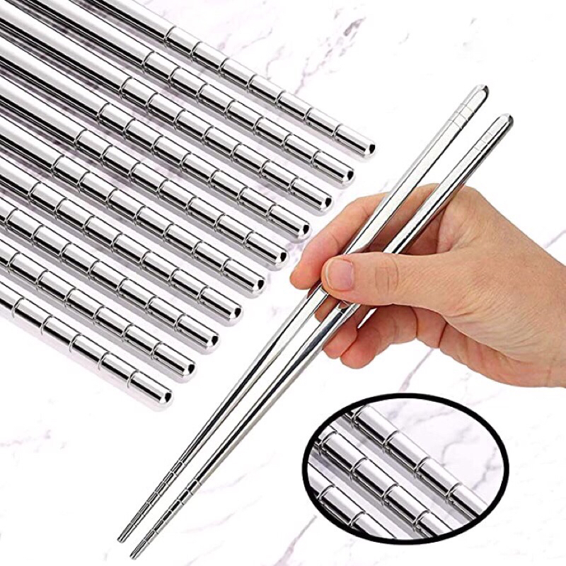 Bộ 5 đôi đũa inox chống ẩm mốc