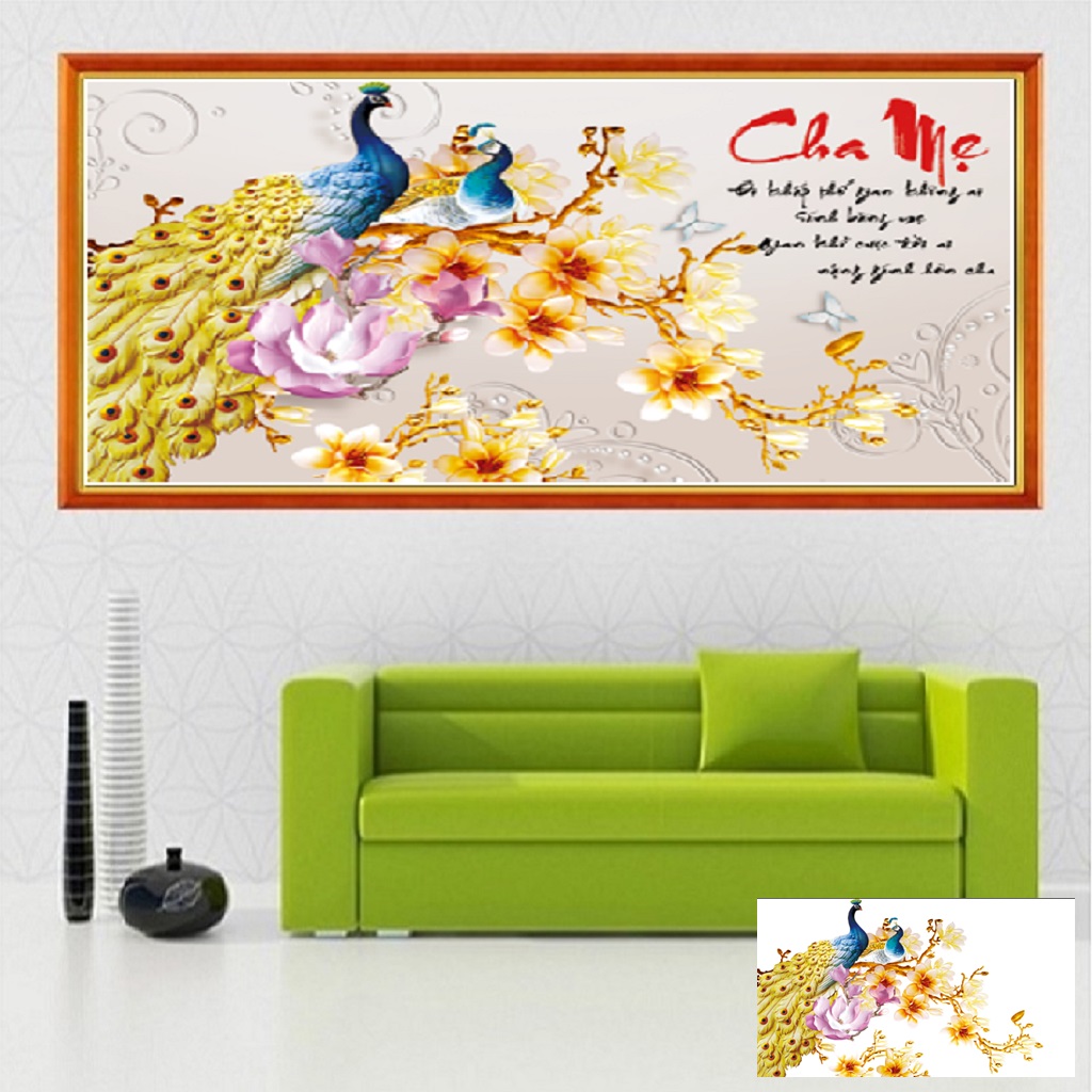 Tranh đính đá 5D - Cha Mẹ
