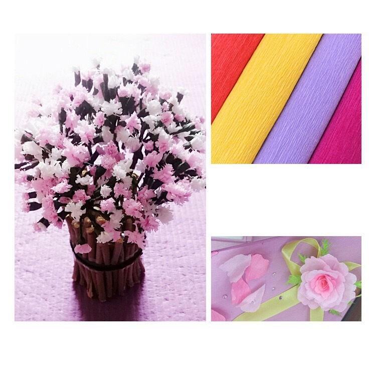 [GIÁ SỈ 11k/Cuộn] Sỉ 20 Cuộn Giấy nhún,Giấy Gấp hoa 50x250cm