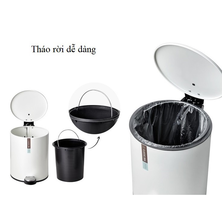 Thùng rác Lock&Lock Classic có đạp chân 3 lít - BYP101 (CL)