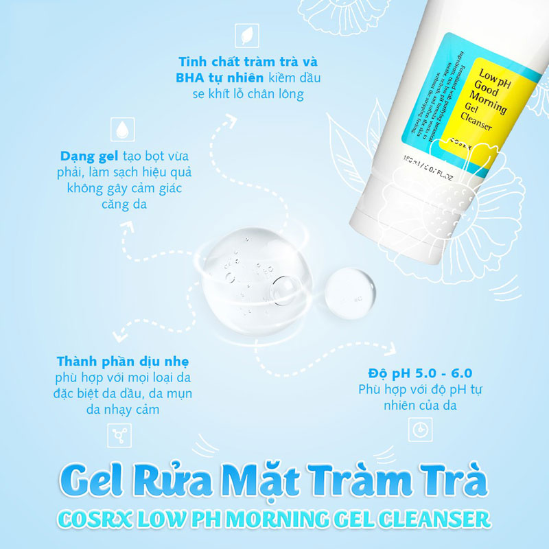 Sữa Rửa Mặt Cosrx Low PH Good Morning Gel 150ml