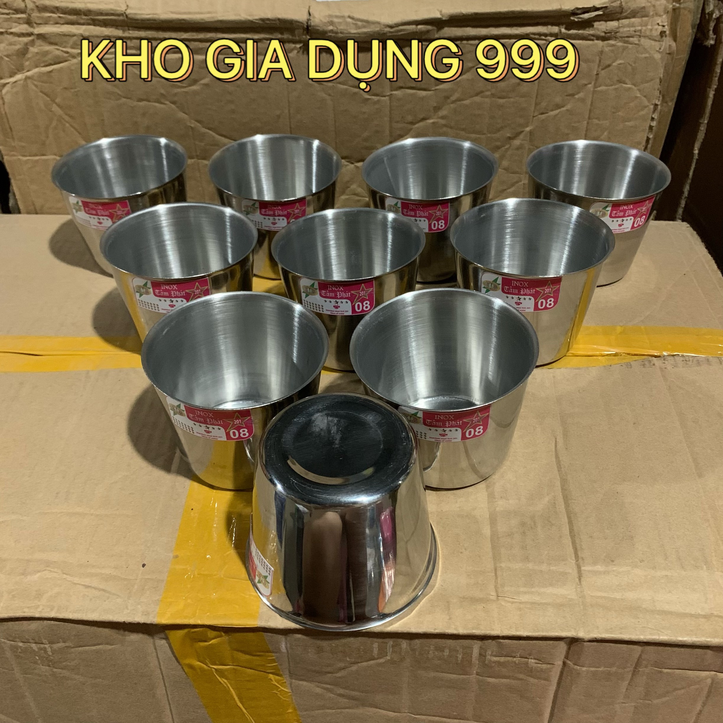BỘ 10 LY LÀM ĐÁ 8CM INOX KHÔNG GỈ DÀY DẶN