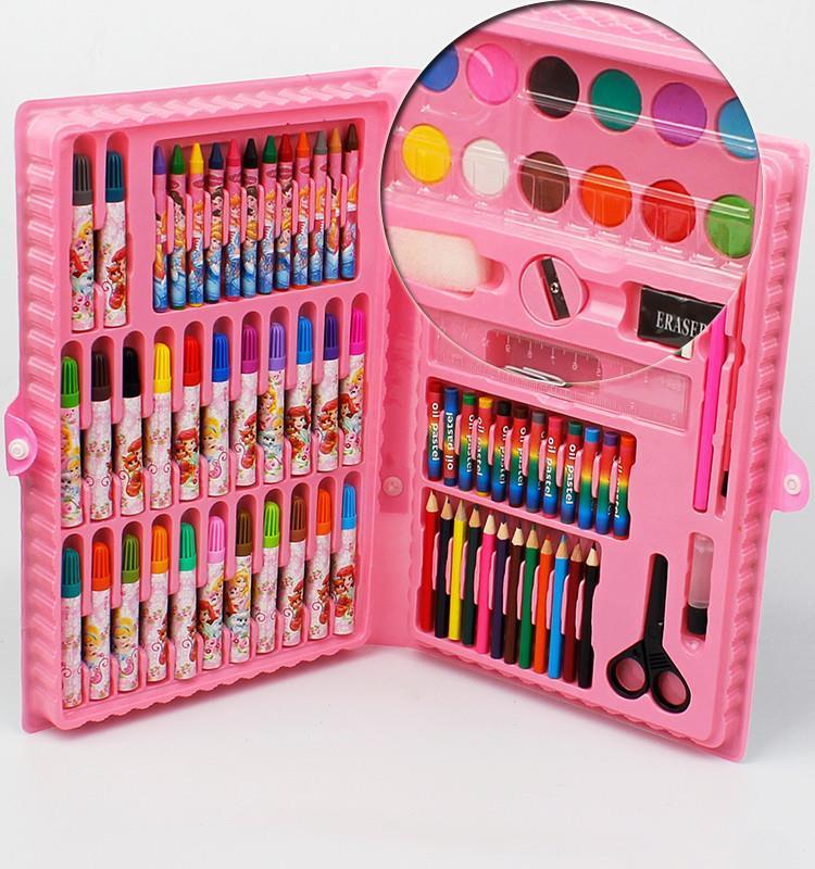 Hộp bút màu 150 chi tiết cho bé gái thỏa sức sáng tạo màu sắc đa dạng bao bì đẹp mắt chất màu tốt( Hồng)