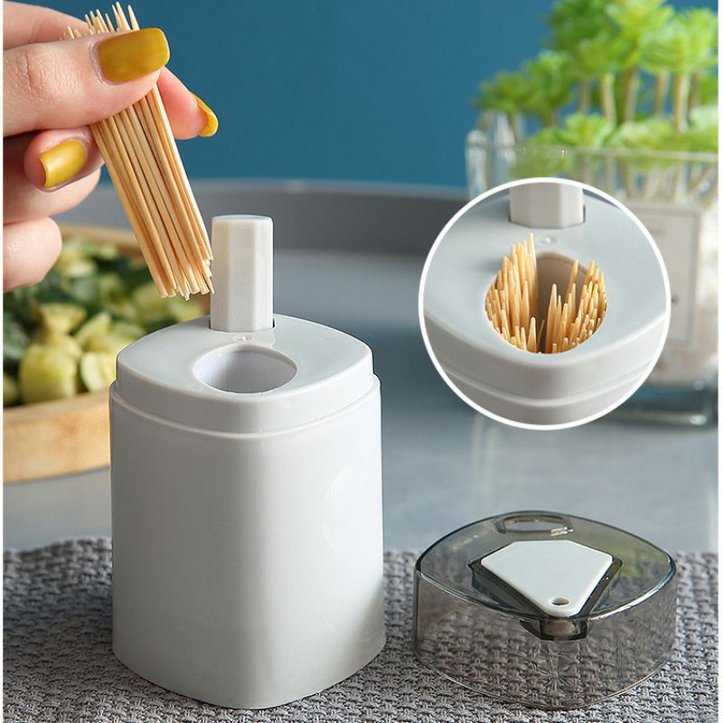 Hủ đựng tăm nhấn lấy tăm