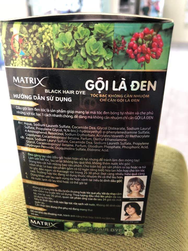 [HCM]Dầu Gội Nhuộm Tóc Gội Là Đen Matrix 1 gói