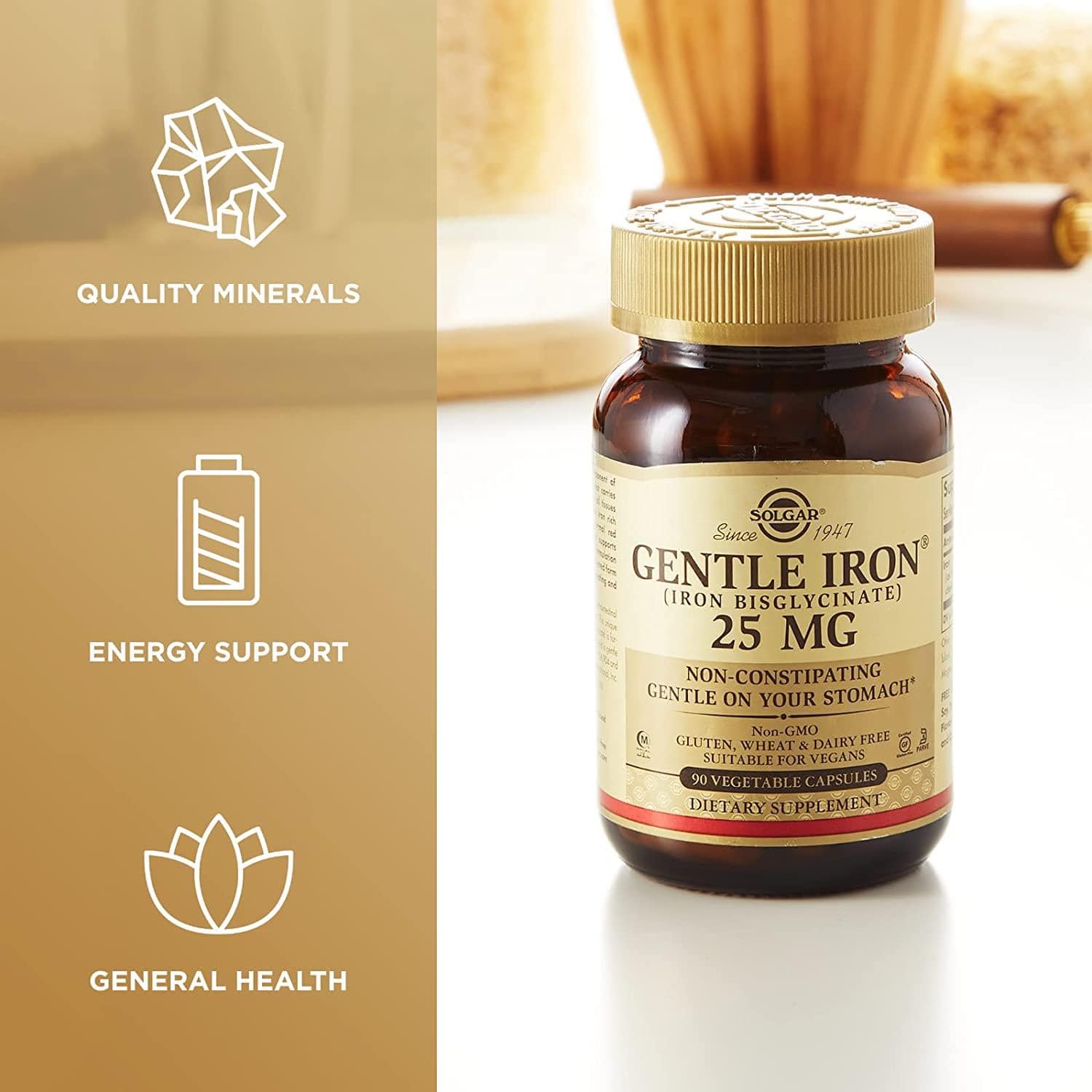 [DATE 1/26] SOLGAR GENTLE IRON BISGLYCINATE 25MG - 90 VIÊN