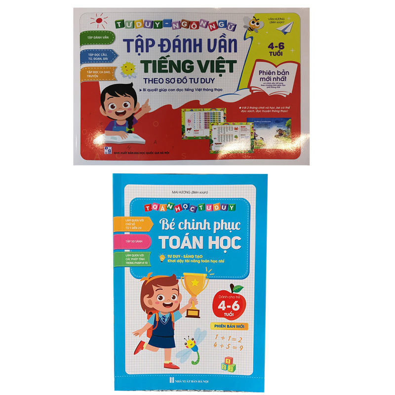 Combo Sách Tập Đánh Vần Tiếng Việt + Bé Chinh Phục Toán Học Cho Bé 4-6 Tuổi (2 Cuốn)