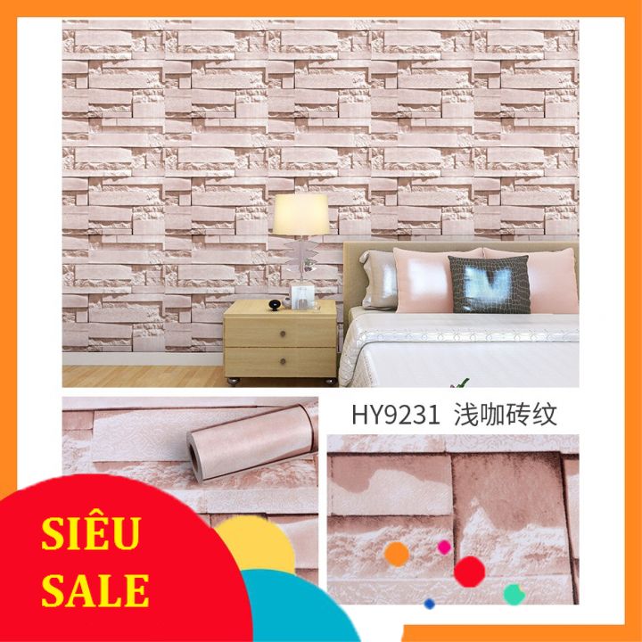 Giấy dán tường gạch 3D 02 có keo sẵn