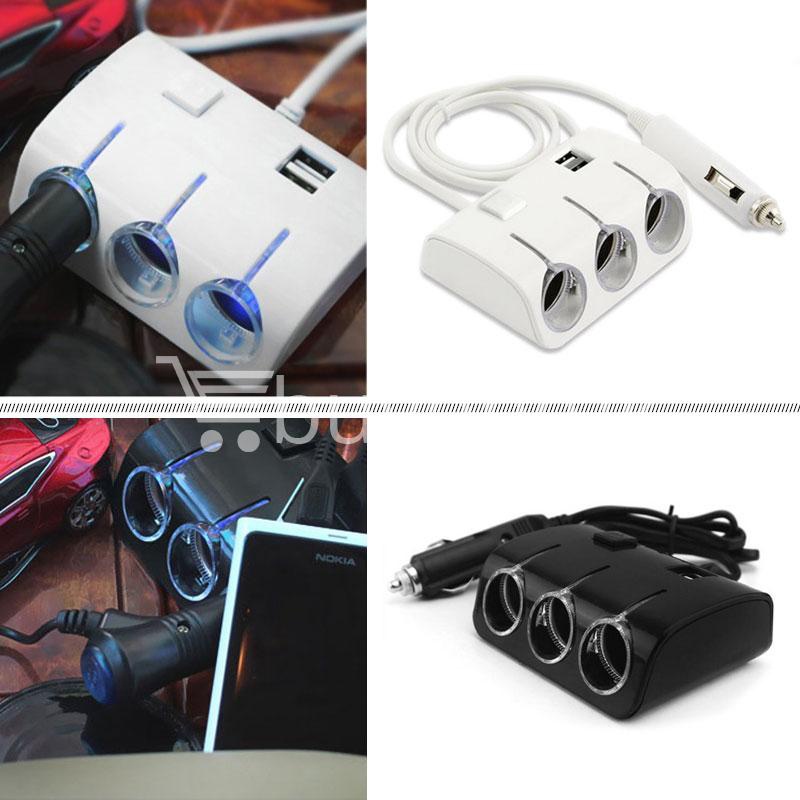 Bộ chia 3 tẩu và 2 cổng USB cho ô tô A30
