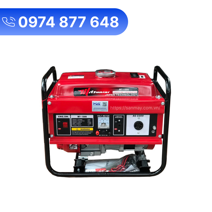 Máy Phát Điện Chạy Xăng 1Kw Mitsunini MT-1500