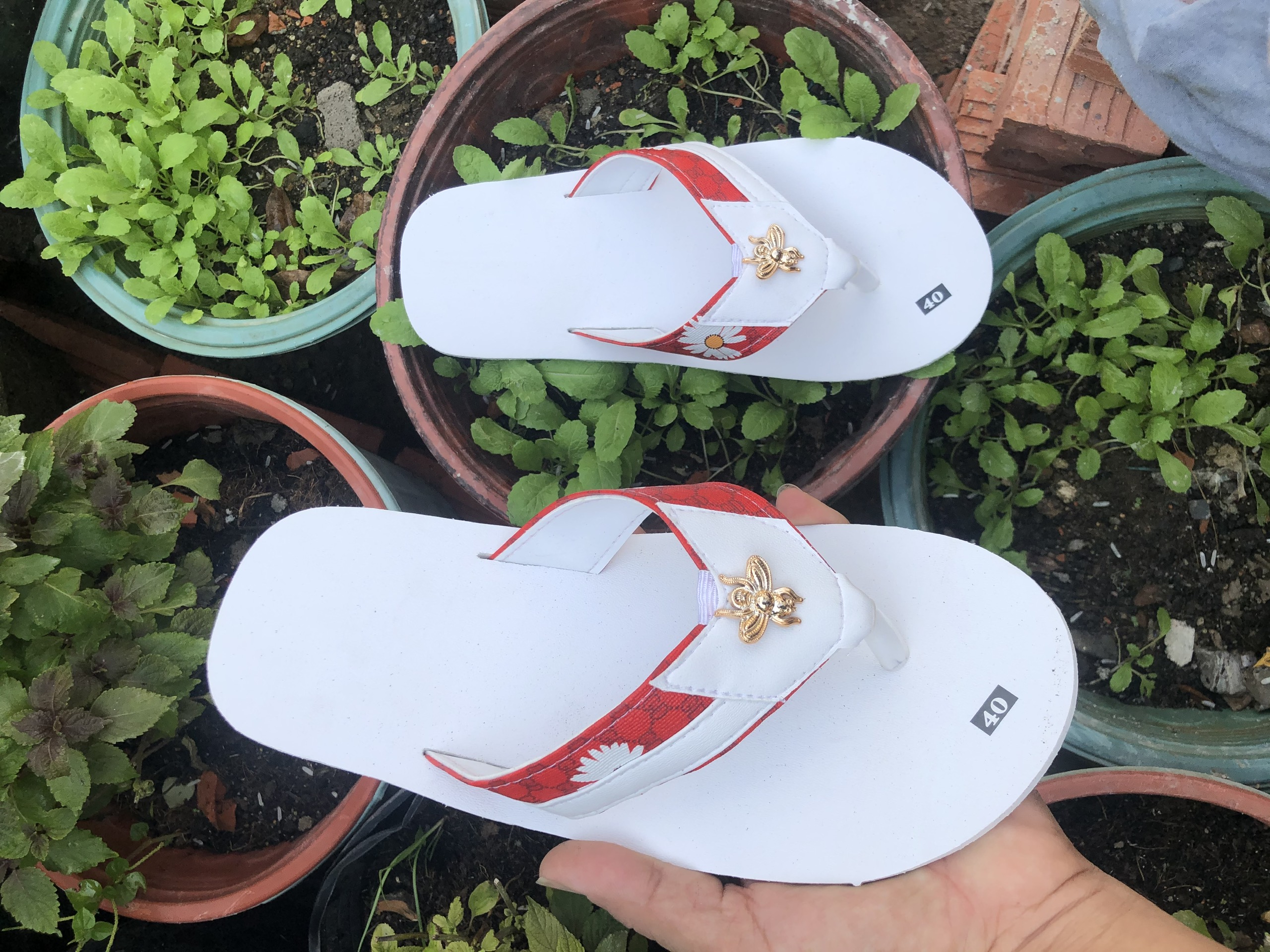 [FREESHIP + HOÀN TIỀN 50K] Dép cặp nam nữ ( đế trắng quai trắng đỏ ) size từ 35 đến 43