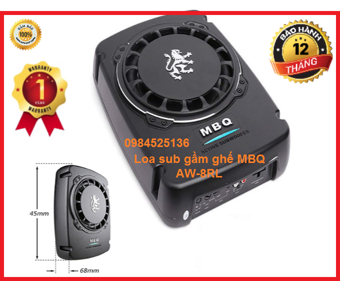 Loa sub siêu trầm đặt gầm ghế ô tô mbq sư tử mb-8rl - công suất tối đa: 240w.loa siêu trầm nghe siêu hay.loa chính hãng,loa sub gầm ghế mbq. loa sub giá rẻ.