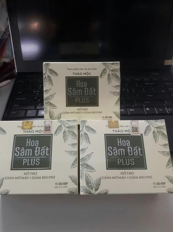 Combo 2 hộp trà giảm cân Hoa Sâm Đất Plus