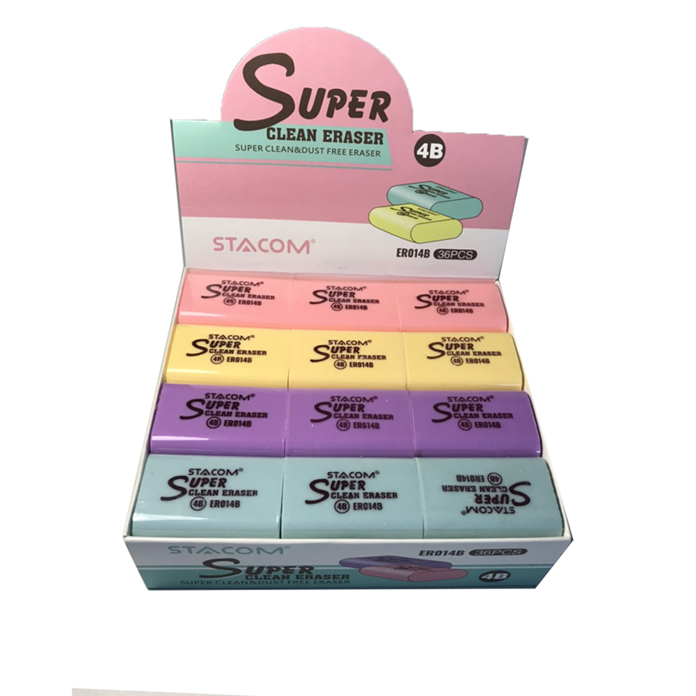 (Hộp 36 viên) Gôm 4B Nhiều Màu STACOM ER014B/ER024B