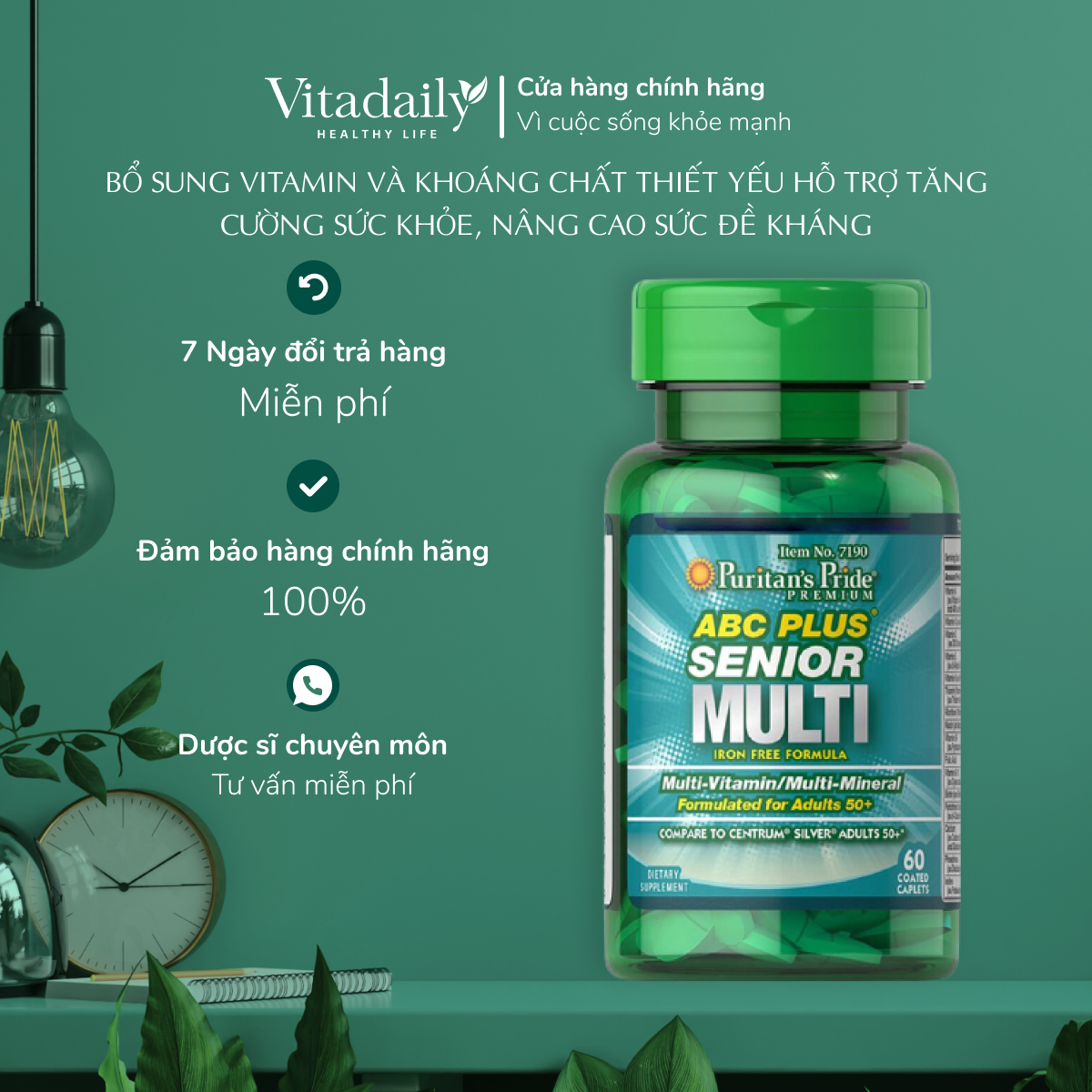 Vitamin ABC Plus senior multi cho người già 60 viên