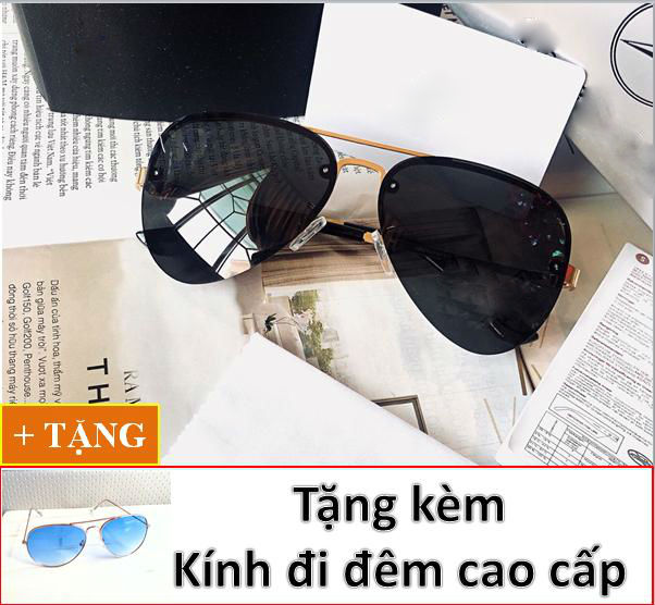 Kính mát nam thời trang pnvlz+ tặng kèm kính đi đêm