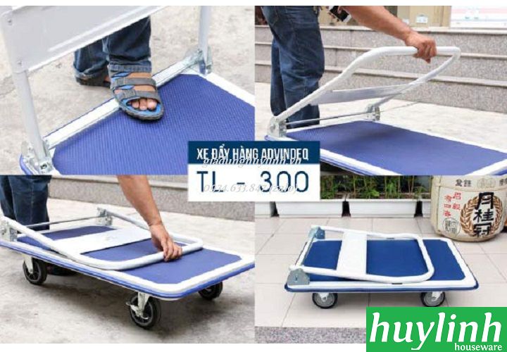 Xe kéo đẩy hàng sàn thép Advindeq TL-300 - (Tải trọng 300 - 350kg)