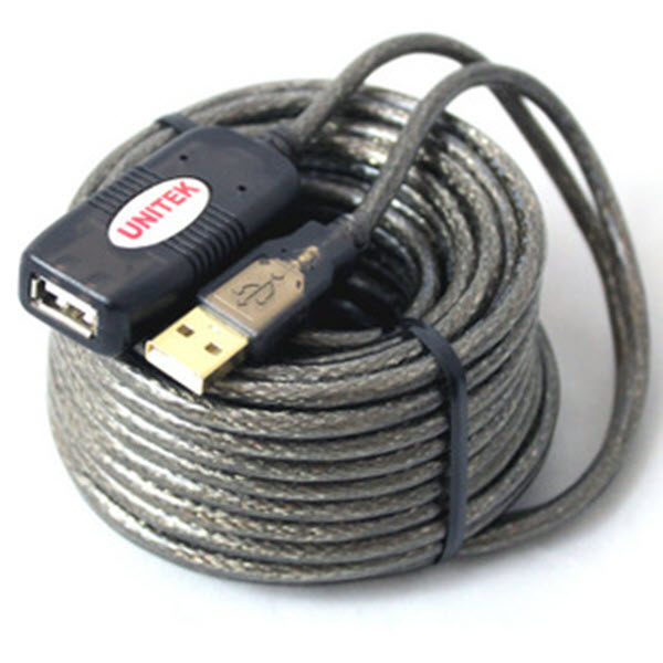 Cáp nối dài USB Unitek Y-265 có chíp 15m (Đen)