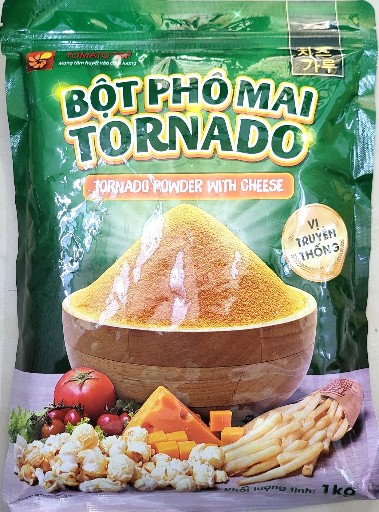 TÚI LỚN 1 Kg -- BỘT PHÔ MAI TORNADO VỊ TRUYỀN THỐNG TOMATO T&P Tornado Powder With Cheese
