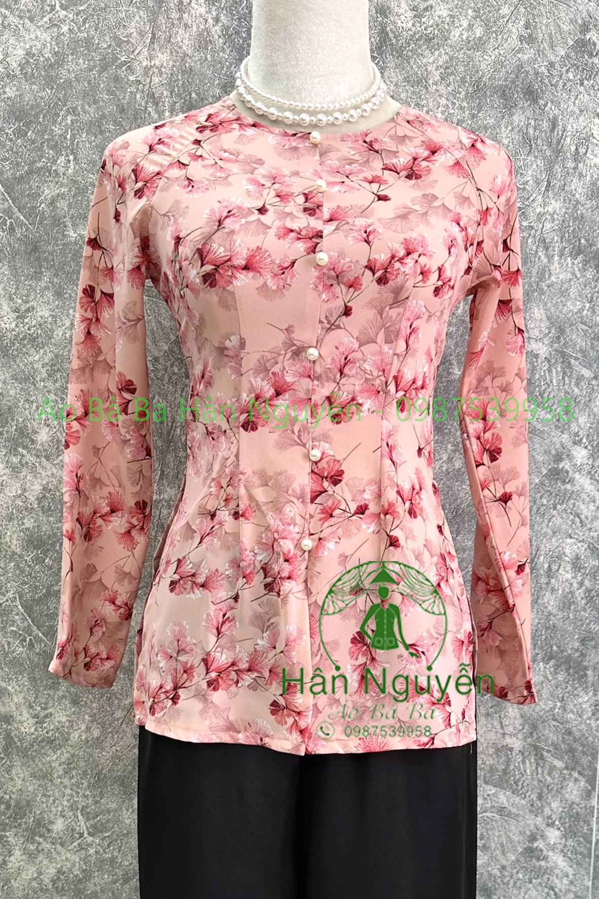 ÁO BÀ BA DÂY KÉO HOA GIÓ + QUẦN
