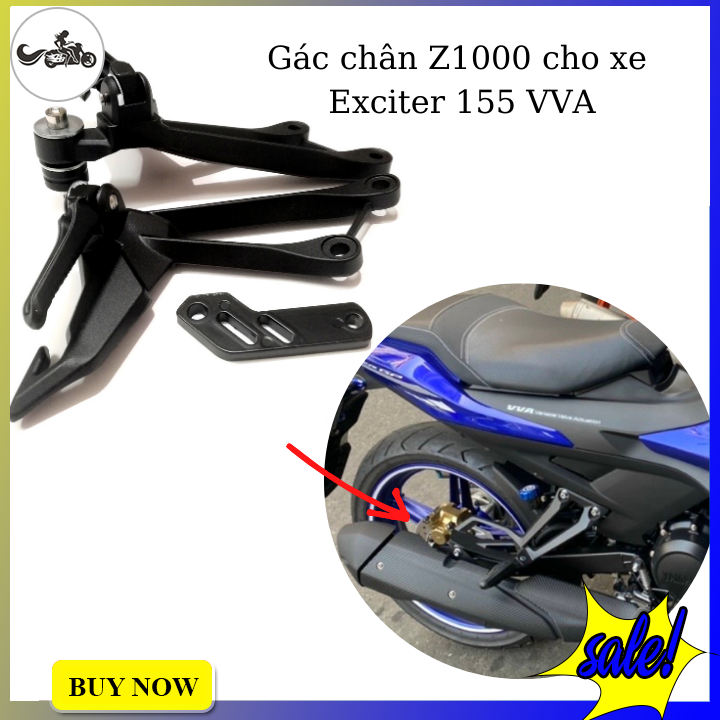 Gác chân Z1000 cho xe Exciter 155 VVA làm từ kim loại cao cấp lắp như zin không cần chế
