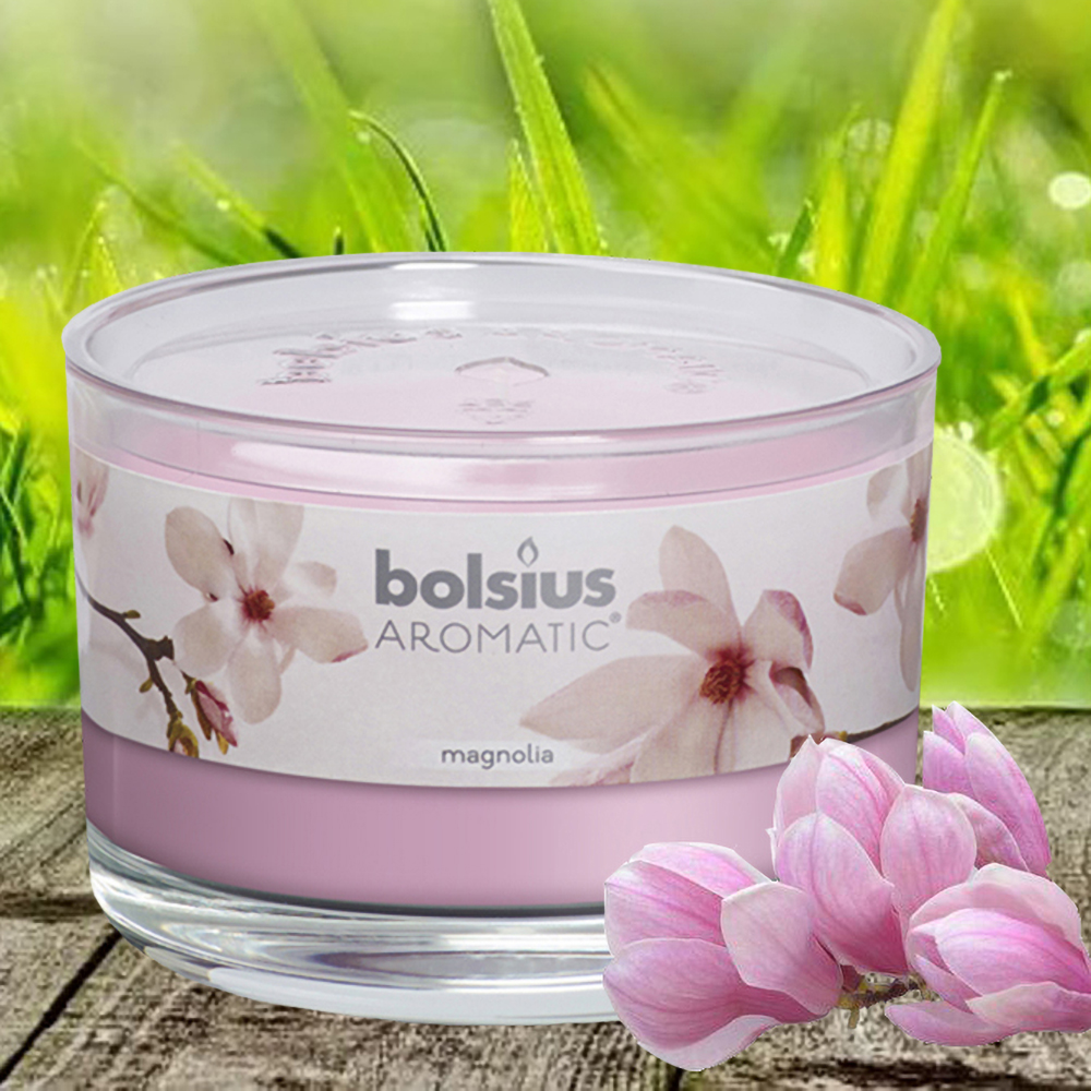 Ly nến thơm tinh dầu xông phòng Bolsius HOA MỘC LAN, Magnolia 155g - Nến thơm phòng, tinh dầu thiên nhiên cao cấp nhập khẩu Châu Âu