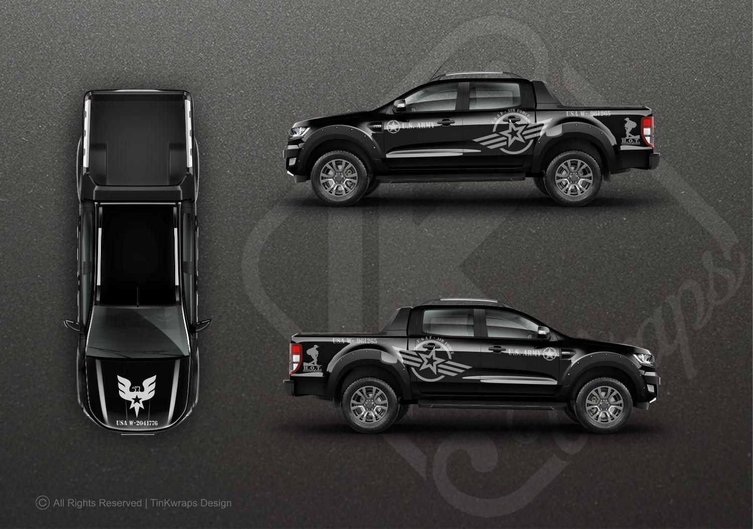 Decal dán sườn Ford Ranger Army Vinyl Cut