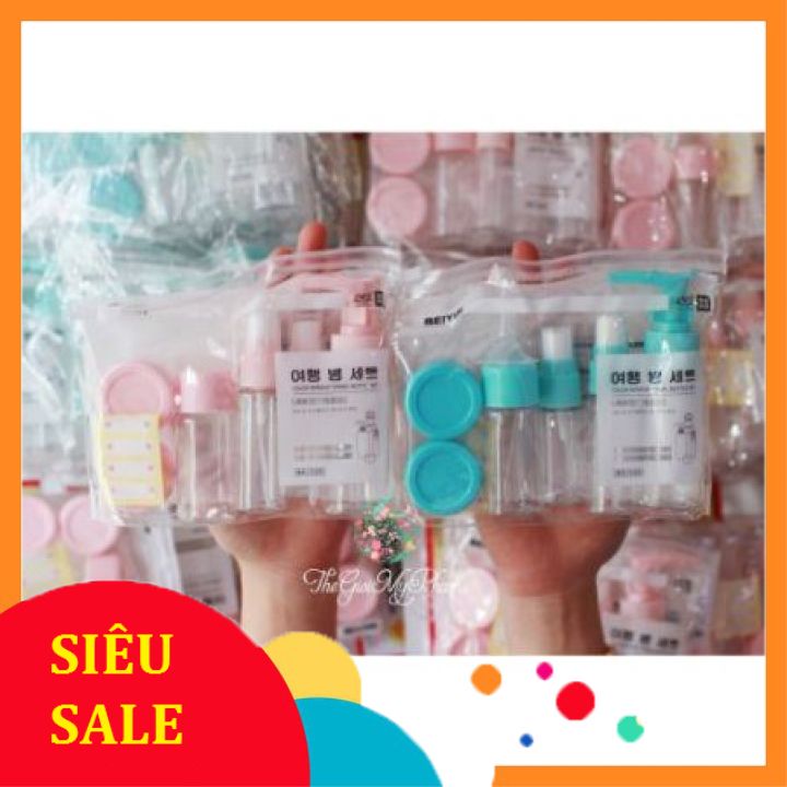 Bộ Chiết Mỹ Phẩm Du Lịch 7 Món (Có Vòi Bơm)