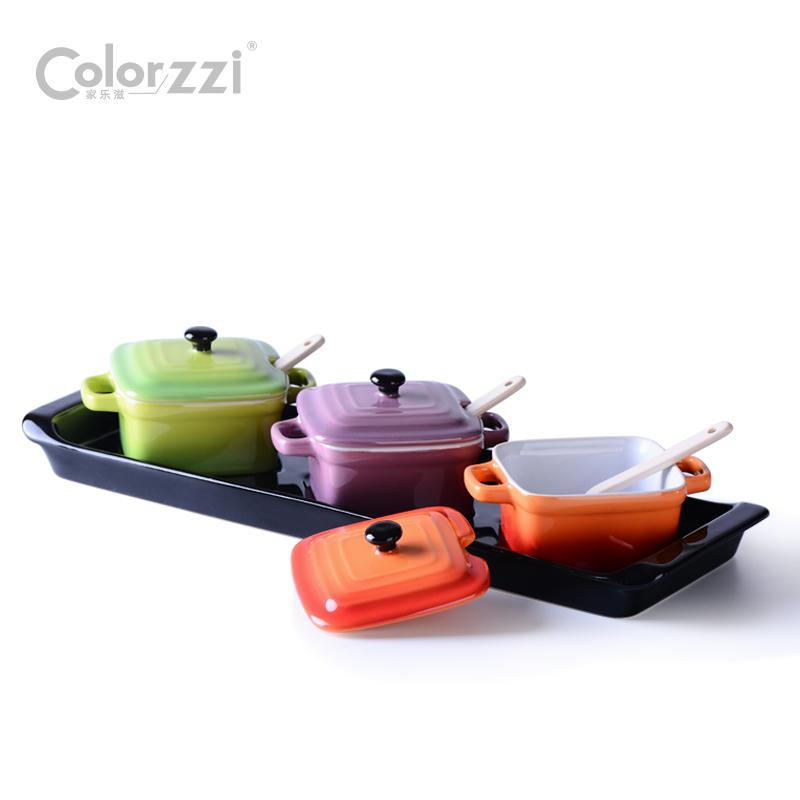 Colorzzi Bếp Gốm Lọ Đựng Gia Vị Lọ Muối Tiêu Chai Lon Gia Vị Nhóm Đồ Gia Dụng Sáng Tạo Gia Vị Hộp