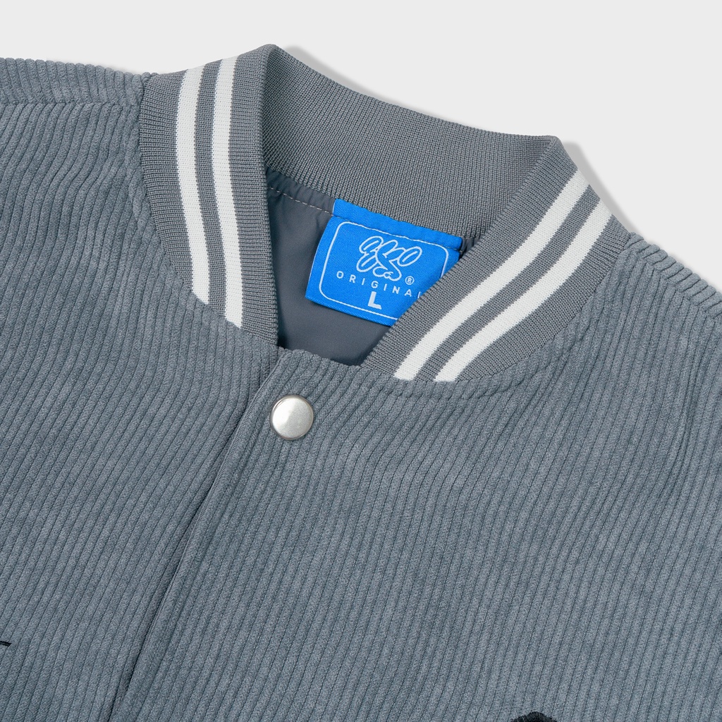 Áo khoác bomber varsity jacket 8YO Signature - Xám