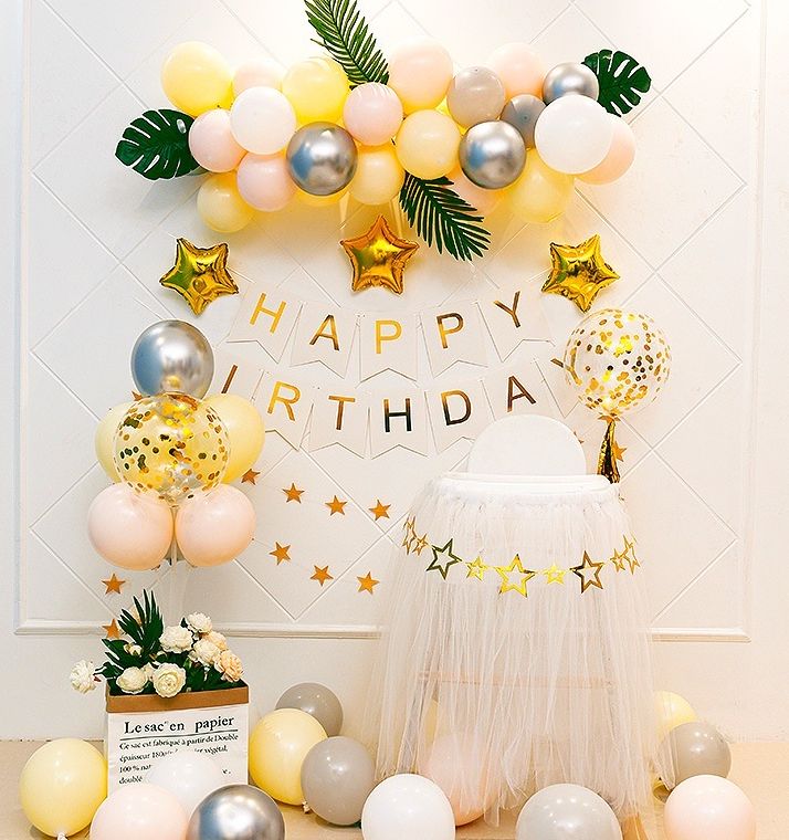 Set bóng trang trí sinh nhật , set bóng sinh nhật màu pastel ,happy birthday