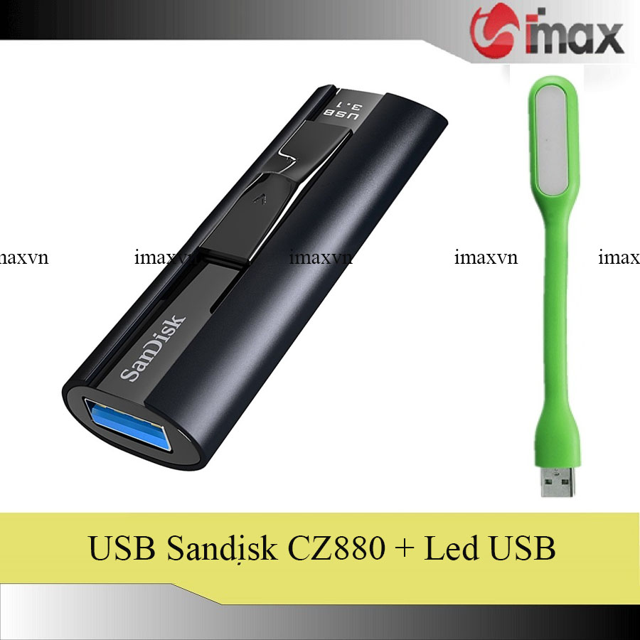 USB 3.1 Flash Drive Sandisk Extreme Pro CZ880 256GB + Đèn Led USB