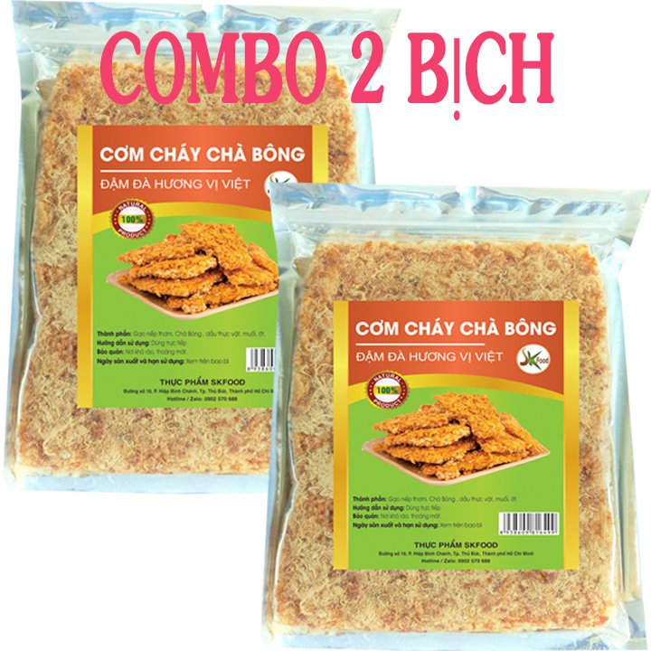 Combo 2 bịch cơm cháy siêu chà bông SK FOOD