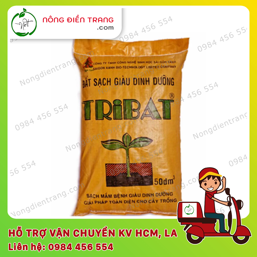 Đất Sạch Tribat Giàu Dinh Dưỡng 50dm3 Đất sạch hữu cơ đã qua xử lí trồng cây trồng rau | VTNN Nông Điền Trang