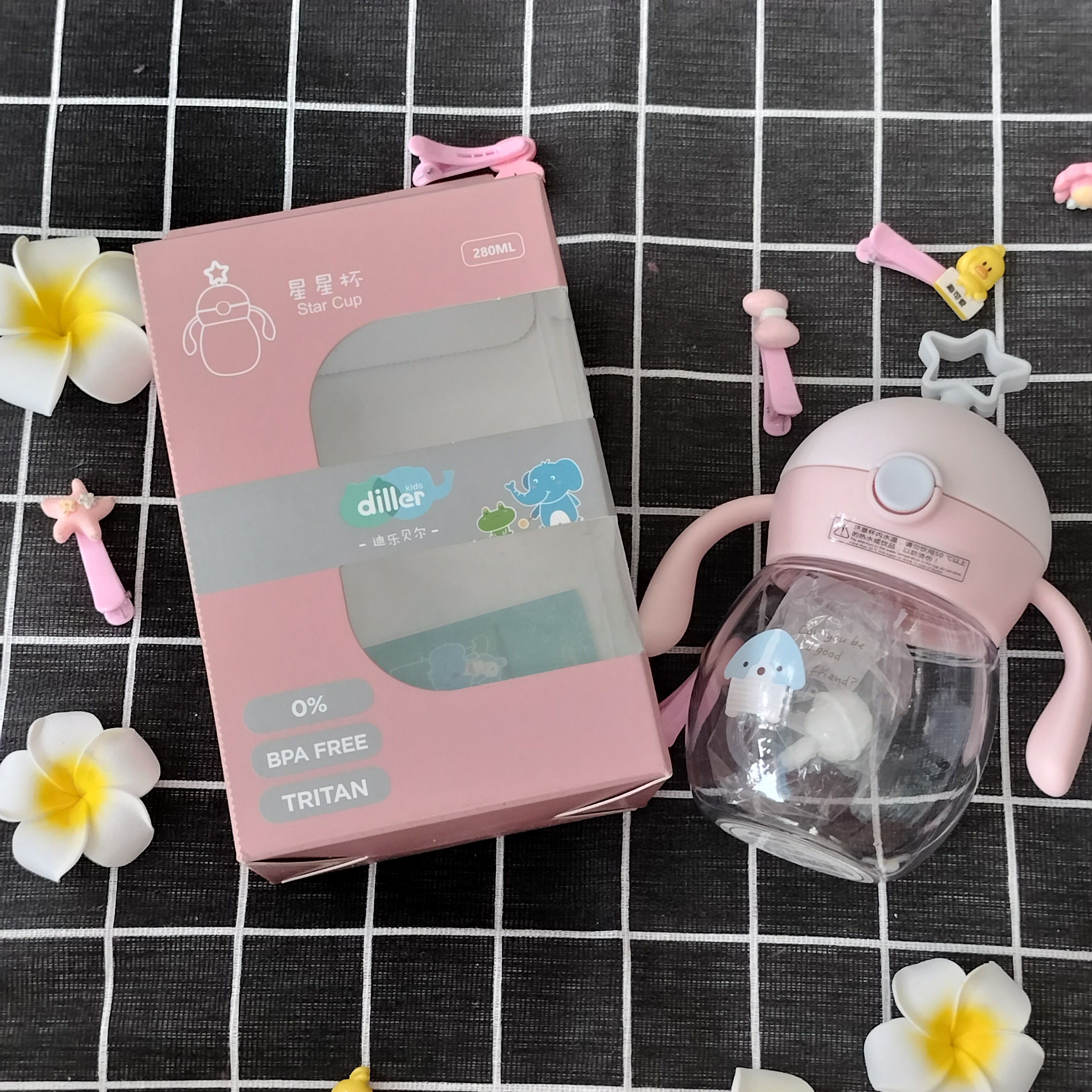 Bình Tập UỐNG nước Diller 280ml bình tập uống bình siêu CUTE (MẤT HỘP)