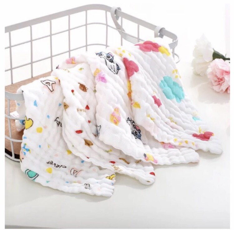 Khăn xô 6 lớp rửa mặt loại dày ( sỉ lẻ đồ sơ sinh bebong86 )