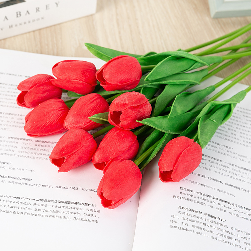 Hoa Tulip  VI019 ( cao 33 cm, hoa dài 5-6cm), hoa giả trang trí