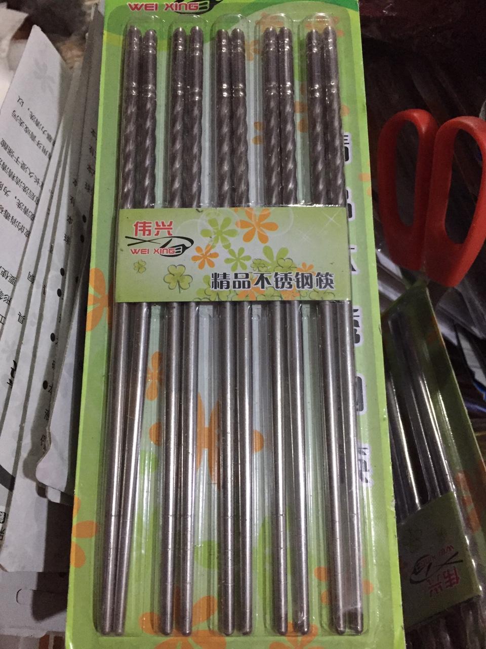 Vỉ 5 Đôi Đũa Inox Xoắn