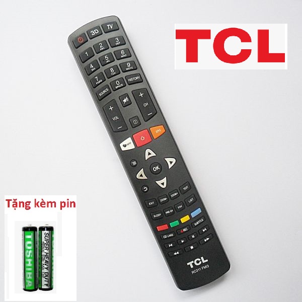 Điều khiển tivi TCL RC311 FMI3 smart internet loại bản to - tặng kèm pin - Remote tivi TCL RC311 FMI3 bản to dài loại tốt thay thế khiển zin theo máy