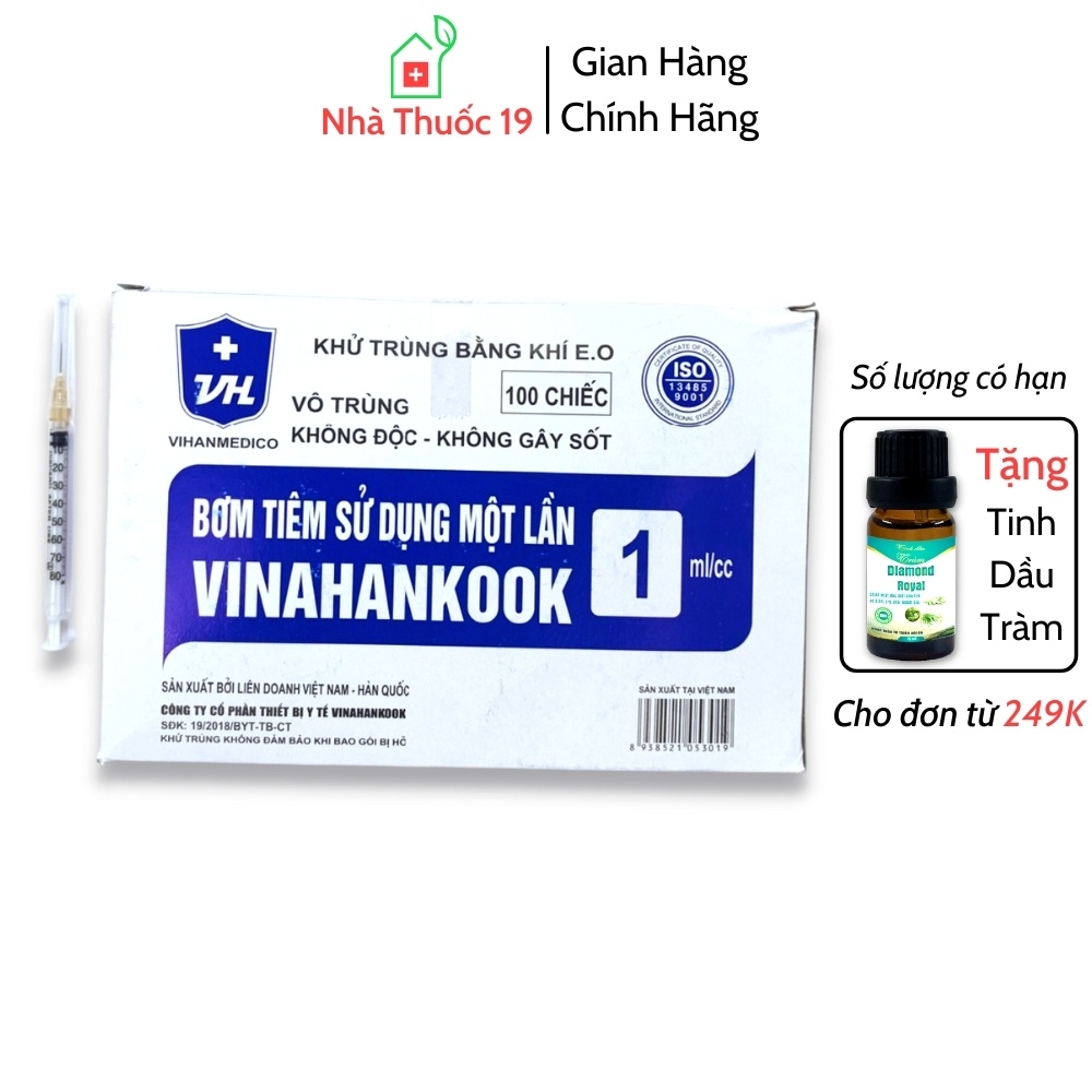 Bơm Kim Tiêm Vinahankook Vô Trùng  Sử Dụng 1 Lần ( 5cc/ml )