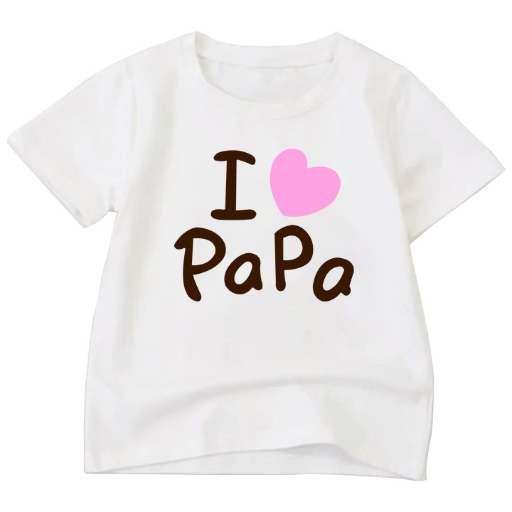 Áo Thun bé trai in hình I Love PaPa vải polly cotton dày mịn ABTM108