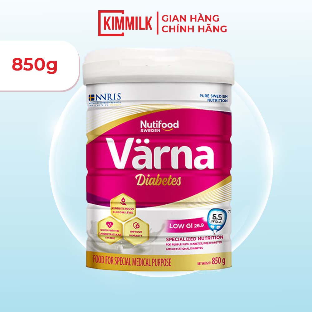 Sữa bột Varna Diabetes lon 850g dinh dưỡng cho người tiểu đường