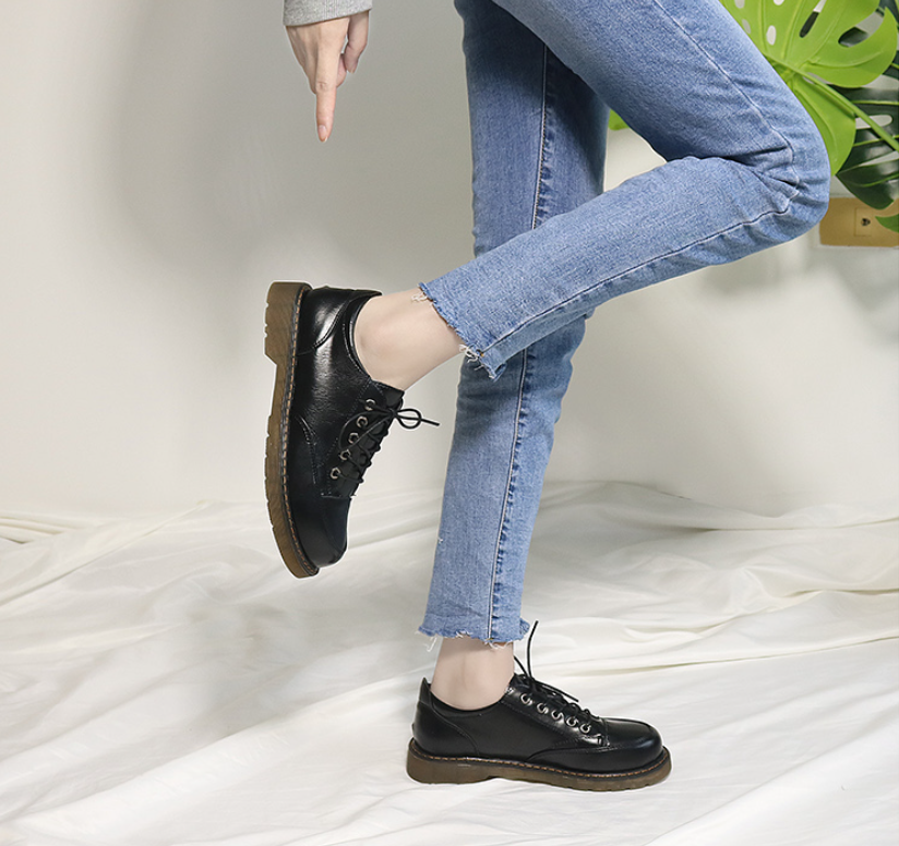 Giày Oxford Đế Cao 3CM Bốt Nữ Nhật Bản Đế Bệt